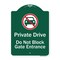 Signmission Private Drive Do Not Block Gate Entrance W/ No Car Heavy-Gauge Aluminum Sign, 24" H, GW-1824-9783 A-DES-GW-1824-9783 - alternate 1